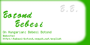 botond bebesi business card